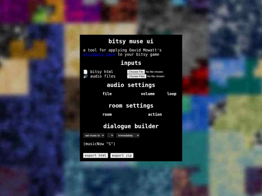 bitsy/tools/bitsymuse-ui screenshot