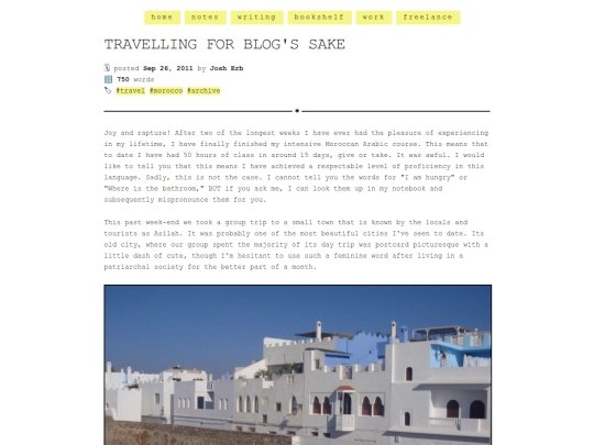 notes/2011/travelling-for-blogs-sake screenshot