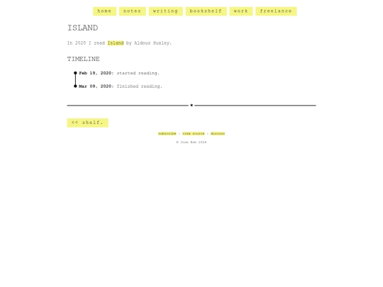 shelf/aldous-huxley/island screenshot