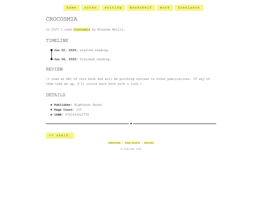 shelf/miranda-mellis/crocosmia screenshot