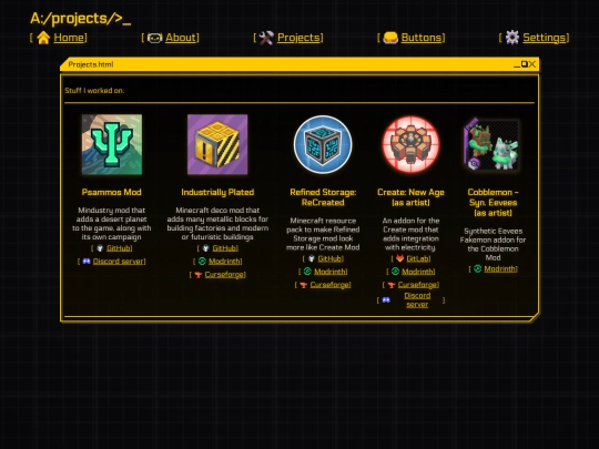 projects screenshot