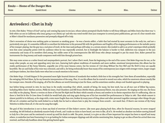 blog/arrivederci-chet-in-italy screenshot