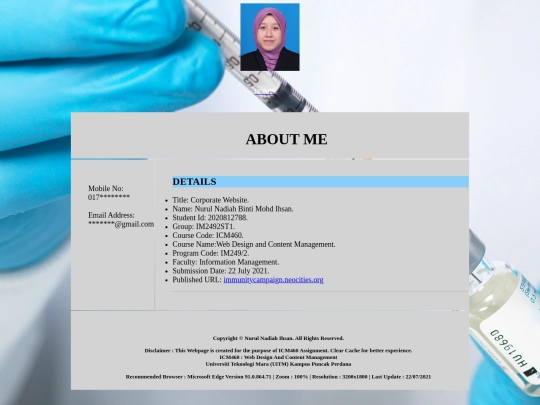 aboutme screenshot