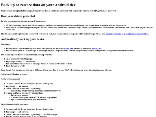 Google-Backup screenshot
