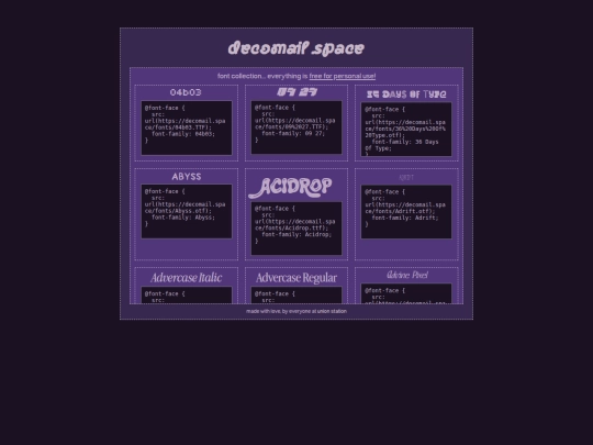 fonts screenshot