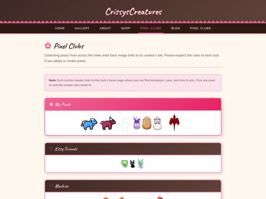 pixelclubs screenshot