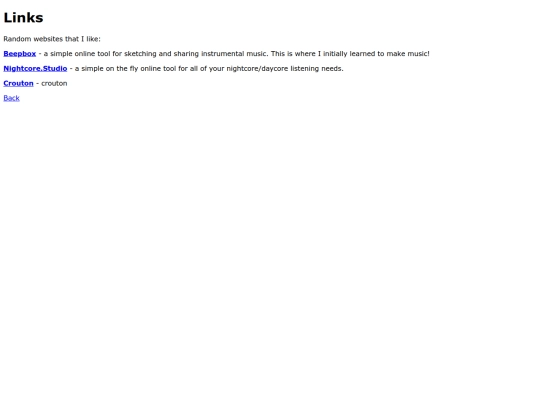 links screenshot