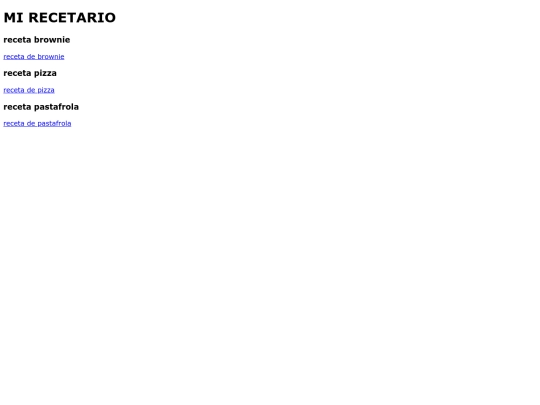 recetario/recetario screenshot