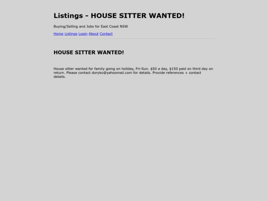 listings/housesitter screenshot