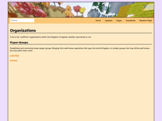 organizations screenshot