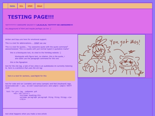 pages/TestingPage screenshot