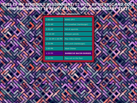 scheduleassignment screenshot
