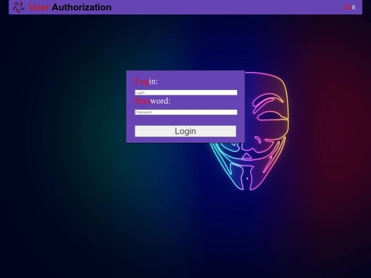 vortex/login screenshot