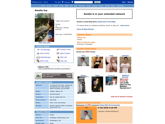myspace screenshot