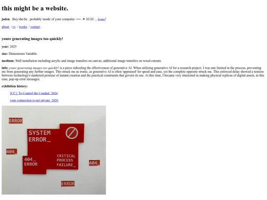 works/youregeneratingimagestooquickly screenshot