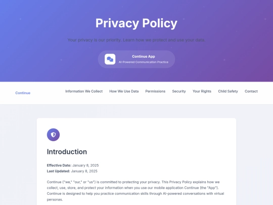 continueprivacy screenshot