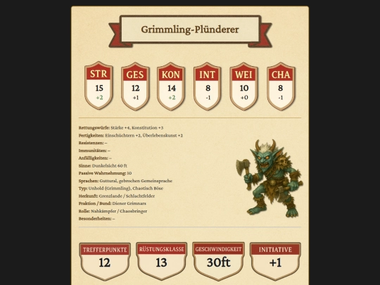 MonsterKarten/Grimmlinge/GrimmlingPlnderer screenshot