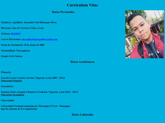 MiCV screenshot