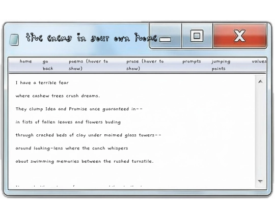 poems/theenemyinyourownhome screenshot
