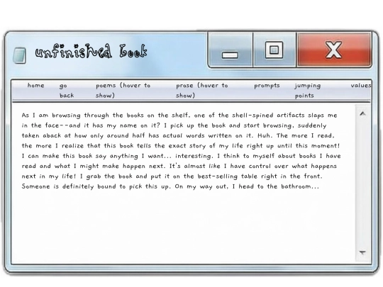 prose/unfinishedbook screenshot