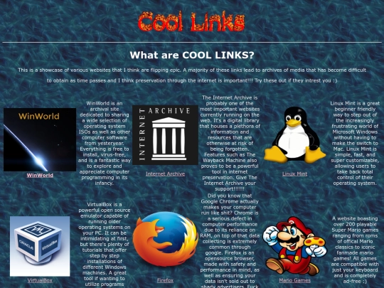 links screenshot