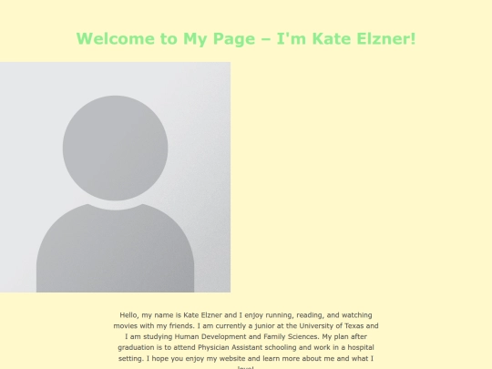 Kate's Website screenshot