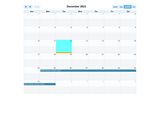 fullcalendar/demos/calendarday screenshot