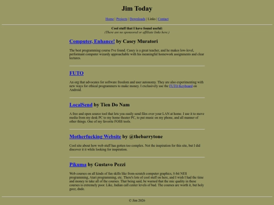 links screenshot