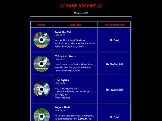 html/gamelist screenshot