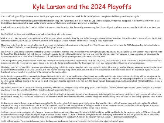 Stock Car/kylelarsonwaiver screenshot