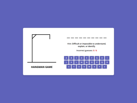 games/hangman screenshot