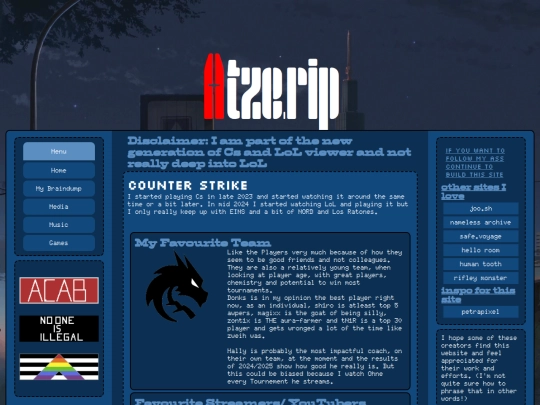 Subsection/Esport screenshot