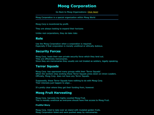 moogpaedia/topics/moogs/organizations/moogcorp screenshot