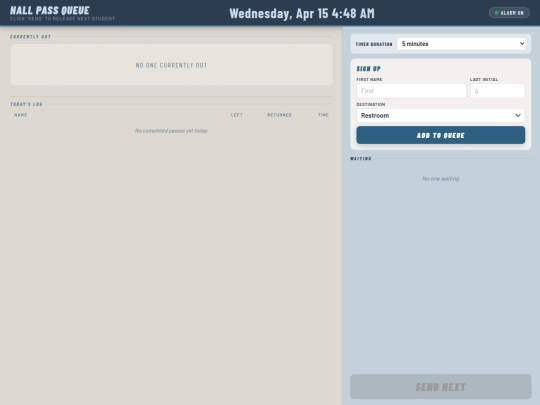 hall_pass_queue screenshot
