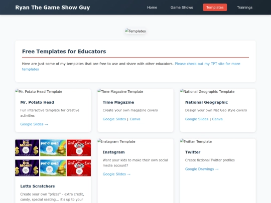 templates screenshot