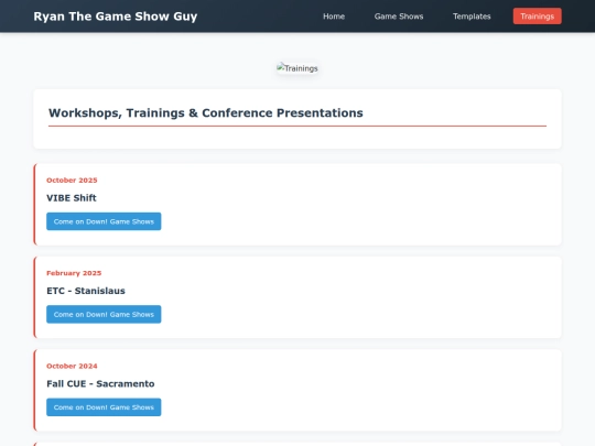 trainings screenshot