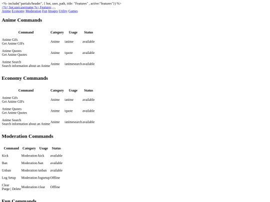 templates/features screenshot
