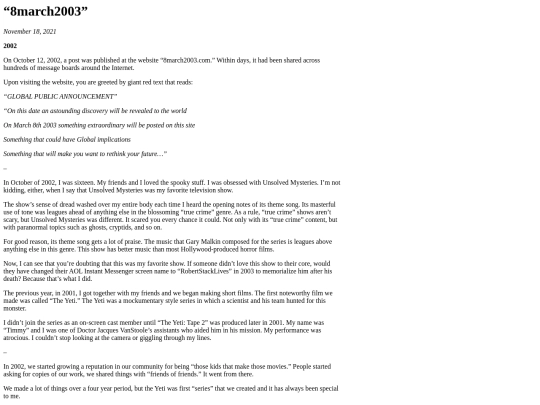 prose/8march2003 screenshot