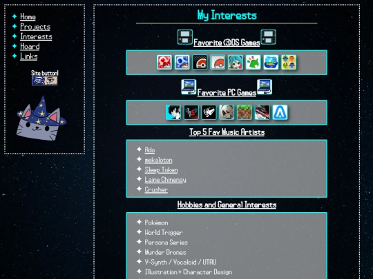 pages/interests screenshot