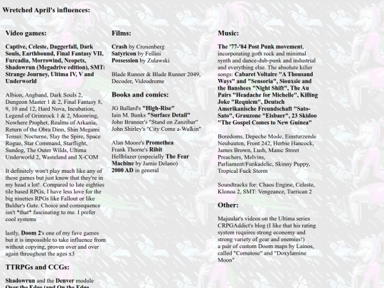 wretchedapril/influences screenshot