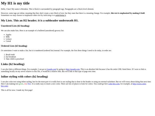 FirstWebpage screenshot