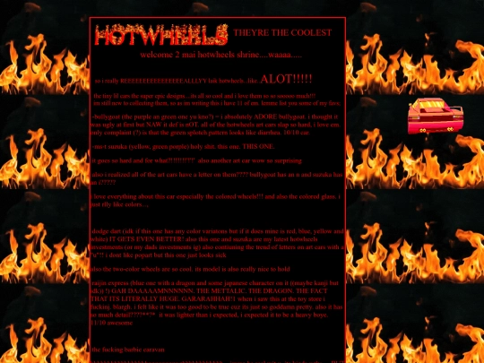 old-layout/hotwheels-shrine screenshot