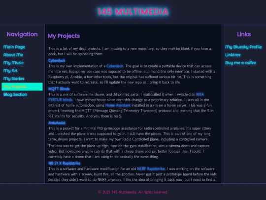 html/myProjects screenshot