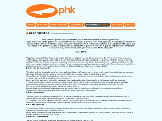 depoimentos screenshot