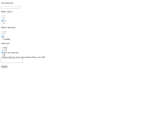 Mathtest screenshot