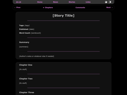 fic-template screenshot