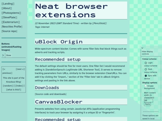 sieveplate/2023/11/browser_extension_recommendations screenshot