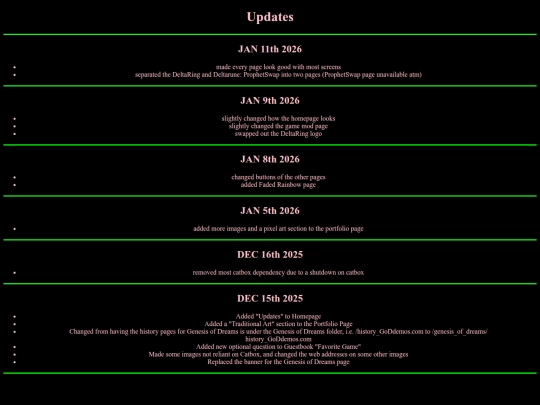 updates screenshot