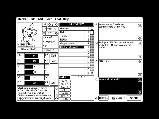 Character sheet screenshot