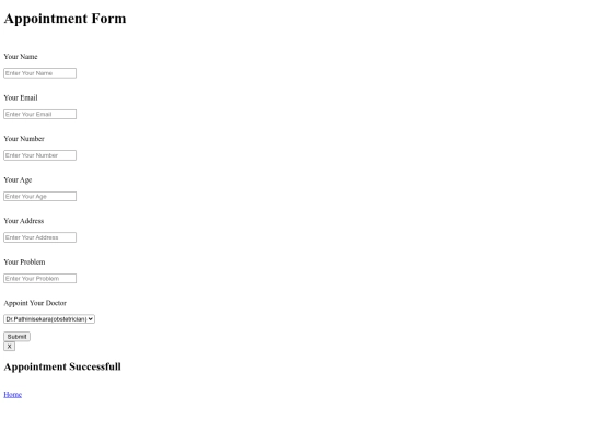 hospital/Appointment Form screenshot
